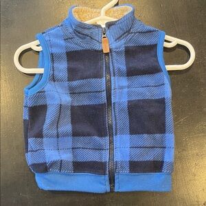 Blue Plaid Fleece Vest